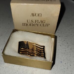 Avon Gold and Black Flag Money Clip